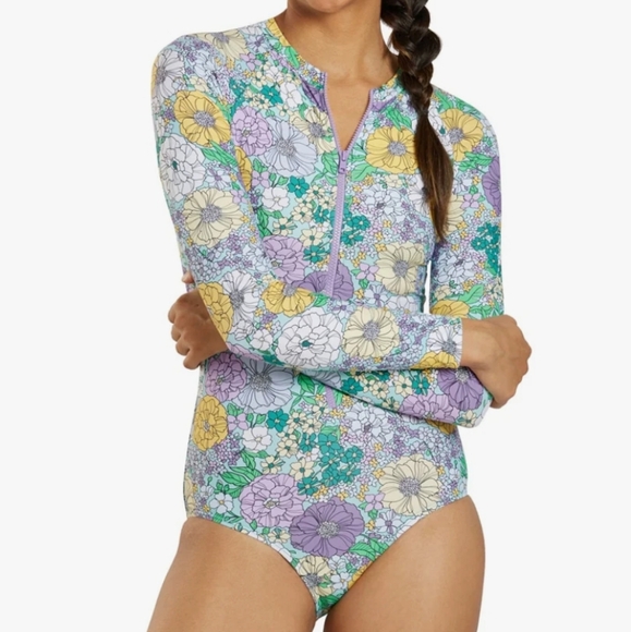 SPORTI Active Bondi Zip One Piece Swimsuit in Bondi Floral - Picture 4 of 12